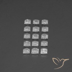 3.89 ct natürliche Klares Weiß Topas-Edelsteine, Quadrat, VS-SI