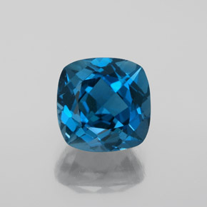 4,45 ctw natürlicher blauer Topas, Kissenschliff, VVS