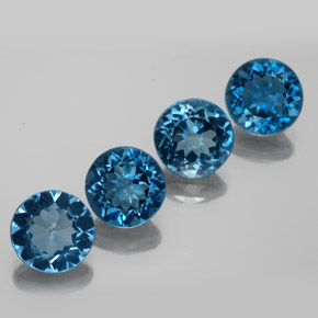  ct natürliche blauer Topas-Edelsteine, Rundschliff, VVS-VS