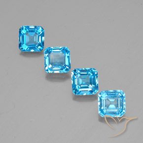 8.31ctw Natürlicher Swiss Blue Topas, Smaragdschliff, VS