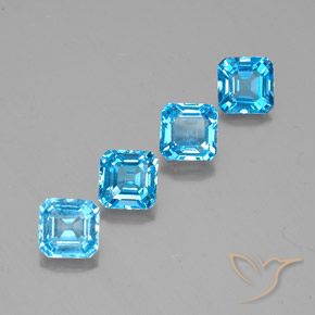 8.31 ct natürliche Swiss Blue Topas-Edelsteine, Oktagonschliff, VS