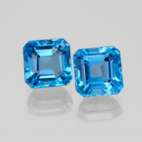  ct natürliche blauer Topas-Edelsteine, Smaragdschliff, VS