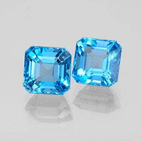  ct natürliche blauer Topas-Edelsteine, Smaragdschliff, VS