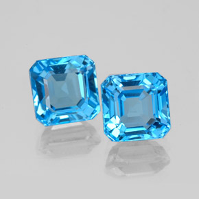  ct natürliche blauer Topas-Edelsteine, Smaragdschliff, VS