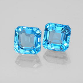 ct natürliche blauer Topas-Edelsteine, Smaragdschliff, VS