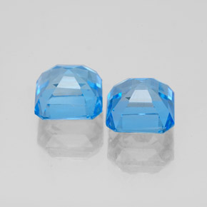  ct natürliche blauer Topas-Edelsteine, Smaragdschliff, VS