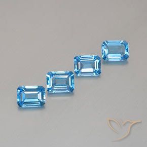7.43 ct natürliche Swiss Blue Topas-Edelsteine, Oktagonschliff, VVS-VS