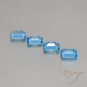 7.43 ct natürliche Swiss Blue Topas-Edelsteine, Oktagonschliff, VVS-VS