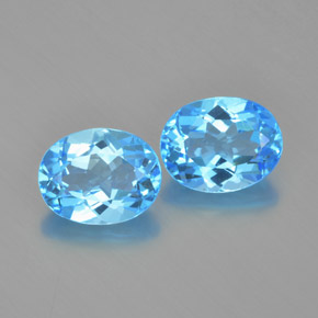 4,84 ct natürliche blauer Topas-Edelsteine, Oval Schliff, VVS-VS