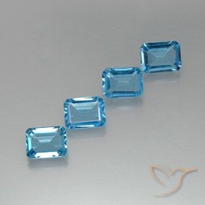 7.06ctw Natürlicher Swiss Blue Topas, Smaragdschliff, VS