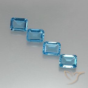 7.06 ct natürliche Swiss Blue Topas-Edelsteine, Oktagonschliff, VS