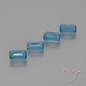 7.06 ct natürliche Swiss Blue Topas-Edelsteine, Oktagonschliff, VS