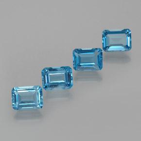8.62 ct natürliche Swiss Blue Topas-Edelsteine, Smaragdschliff, VS