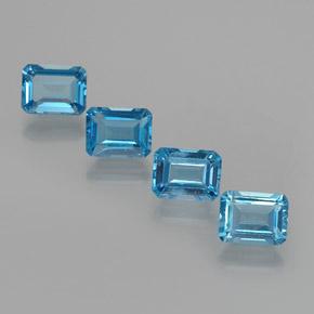 8.62 ct natürliche Swiss Blue Topas-Edelsteine, Smaragdschliff, VS