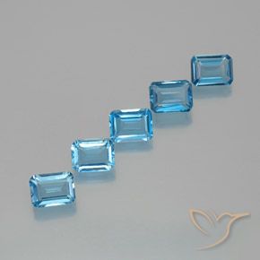 9.12ctw Natürlicher Swiss Blue Topas, Smaragdschliff, VS