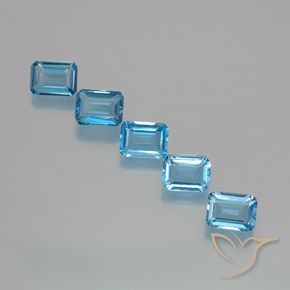 9.12 ct natürliche Swiss Blue Topas-Edelsteine, Oktagonschliff, VS
