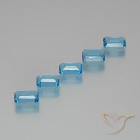 9.12 ct natürliche Swiss Blue Topas-Edelsteine, Oktagonschliff, VS