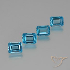 7,86 ct natürliche blauer Topas-Edelsteine, Smaragdschliff, VS