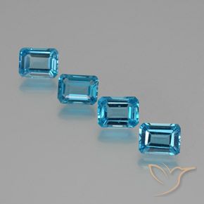 7,86 ct natürliche blauer Topas-Edelsteine, Smaragdschliff, VS