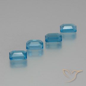 7,86 ct natürliche blauer Topas-Edelsteine, Smaragdschliff, VS