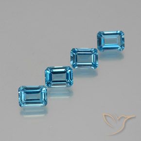 7.76ctw Natürlicher Swiss Blue Topas, Smaragdschliff, VS