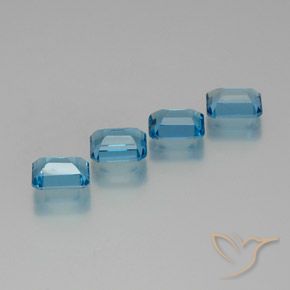 7.76 ct natürliche Swiss Blue Topas-Edelsteine, Oktagonschliff, VS