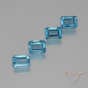 8.24 ct natürliche Swiss Blue Topas-Edelsteine, Smaragdschliff, VS