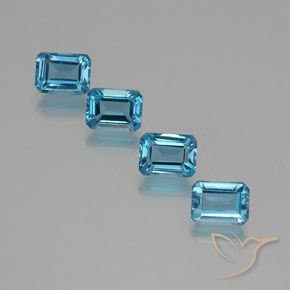 8.24 ct natürliche Swiss Blue Topas-Edelsteine, Smaragdschliff, VS