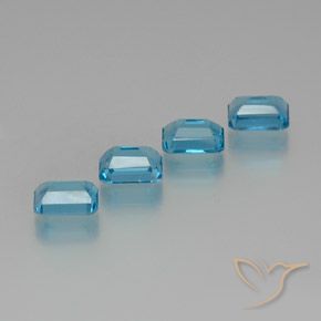 8.24 ct natürliche Swiss Blue Topas-Edelsteine, Smaragdschliff, VS