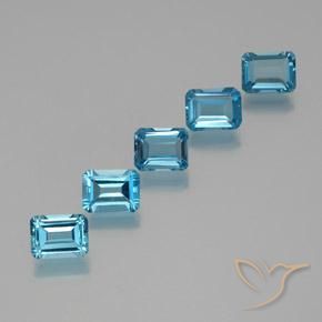 9.86ctw Natürlicher Swiss Blue Topas, Smaragdschliff, VS