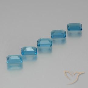 9.86 ct natürliche Swiss Blue Topas-Edelsteine, Oktagonschliff, VS