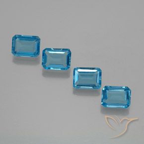 7.31 ct natürliche Swiss Blue Topas-Edelsteine, Oktagonschliff, VS