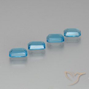 7.31 ct natürliche Swiss Blue Topas-Edelsteine, Oktagonschliff, VS