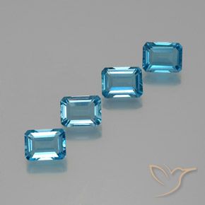 7.74ctw Natürlicher Swiss Blue Topas, Smaragdschliff, VS