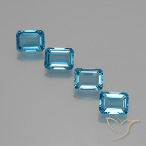 7.74 ct natürliche Swiss Blue Topas-Edelsteine, Oktagonschliff, VS