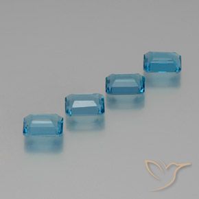 7.74 ct natürliche Swiss Blue Topas-Edelsteine, Oktagonschliff, VS
