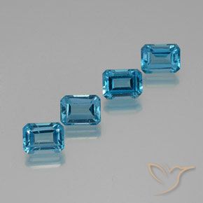 8.56 ct natürliche Swiss Blue Topas-Edelsteine, Smaragdschliff, VS