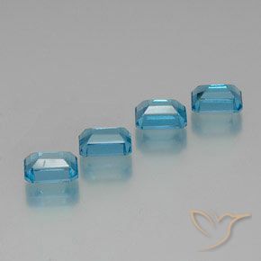 8.56 ct natürliche Swiss Blue Topas-Edelsteine, Smaragdschliff, VS