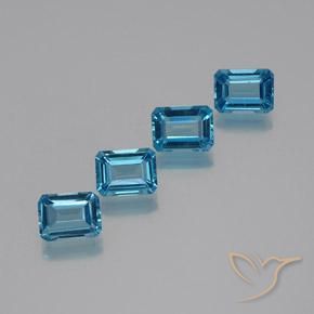 7.27ctw Natürlicher Swiss Blue Topas, Smaragdschliff, VS