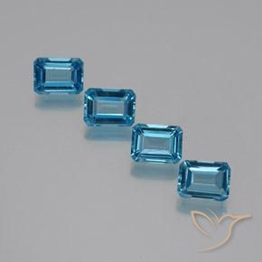 7.27 ct natürliche Swiss Blue Topas-Edelsteine, Oktagonschliff, VS