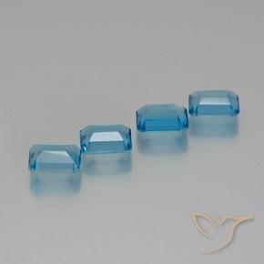 7.27 ct natürliche Swiss Blue Topas-Edelsteine, Oktagonschliff, VS