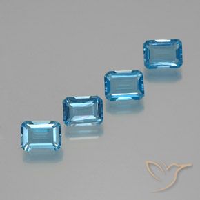 7.78ctw Natürlicher Swiss Blue Topas, Smaragdschliff, VS