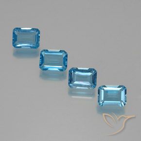 7.78 ct natürliche Swiss Blue Topas-Edelsteine, Oktagonschliff, VS