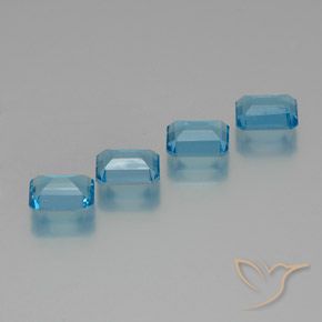 7.78 ct natürliche Swiss Blue Topas-Edelsteine, Oktagonschliff, VS