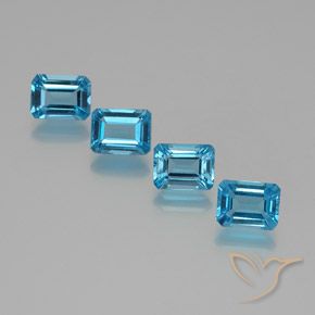 7.34 ct natürliche Swiss Blue Topas-Edelsteine, Oktagonschliff, VVS-VS