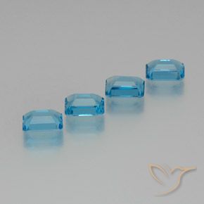 7.34 ct natürliche Swiss Blue Topas-Edelsteine, Oktagonschliff, VVS-VS