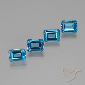 7.74ctw Natürlicher Swiss Blue Topas, Smaragdschliff, VS