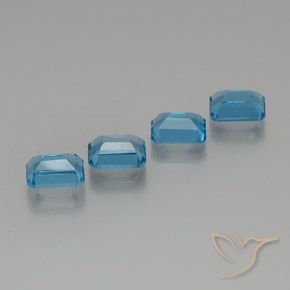 7.74 ct natürliche Swiss Blue Topas-Edelsteine, Oktagonschliff, VS