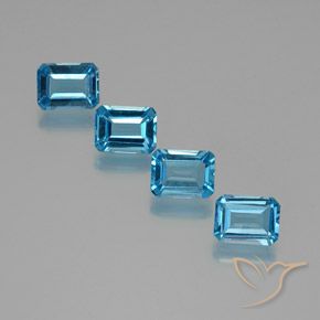 7.71 ct natürliche Swiss Blue Topas-Edelsteine, Oktagonschliff, VS