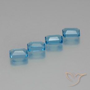 7.71 ct natürliche Swiss Blue Topas-Edelsteine, Oktagonschliff, VS